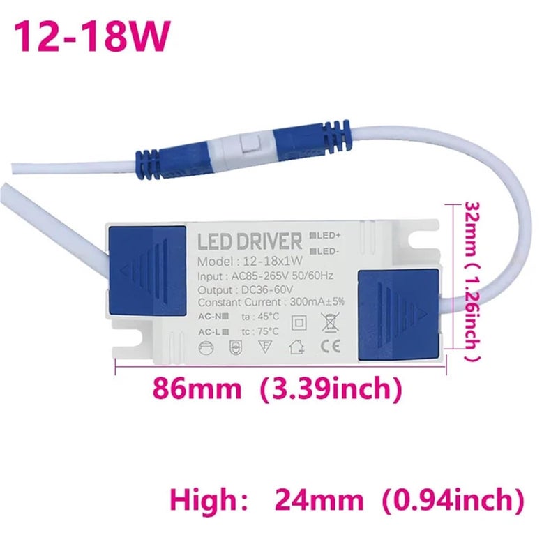 سائق LED 300mA 12-18W مزود طاقة لألواح الإضاءة ومصابيح الداونلايت - Image 2